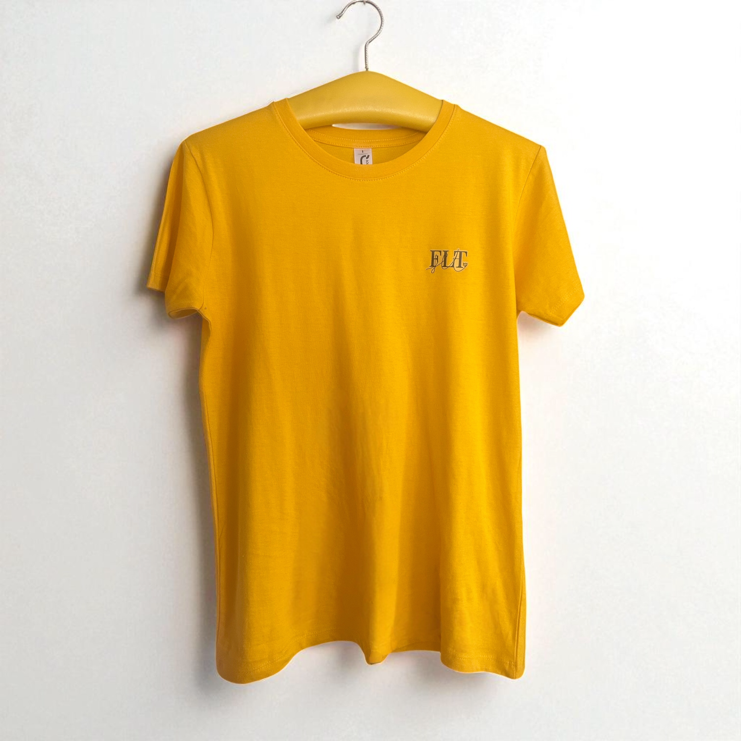 T-shirt Urban Comfort FLT jaune pour homme, coupe droite, col rond