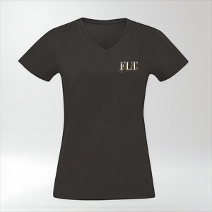 T-shirt Urban Essential noir pour femme avec col en V, en coton, idéal pour un look urbain et moderne.