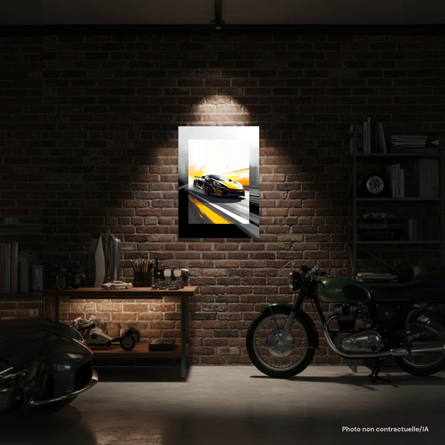 Poster Photo FLT Urban Core en décoration garage, ambiance industrielle et automobile.