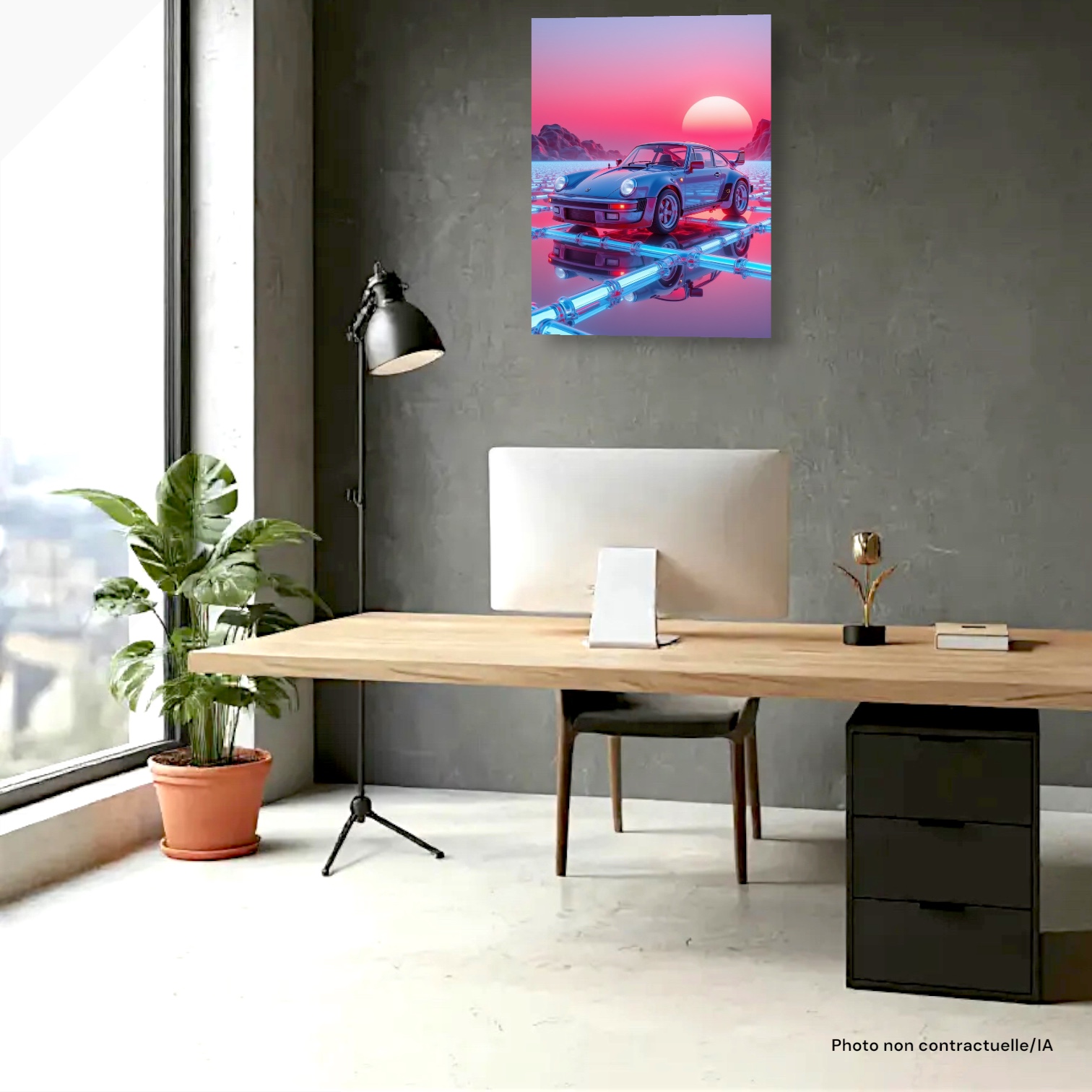 Poster Veine Chromée FLT, décoration murale dans un bureau moderne et épuré.